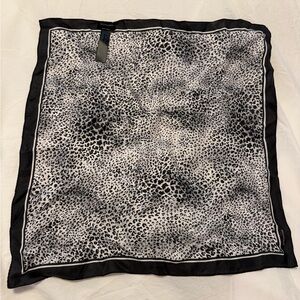 All saints  Black and White Animal Print silk Scarf no tags 20”x20”